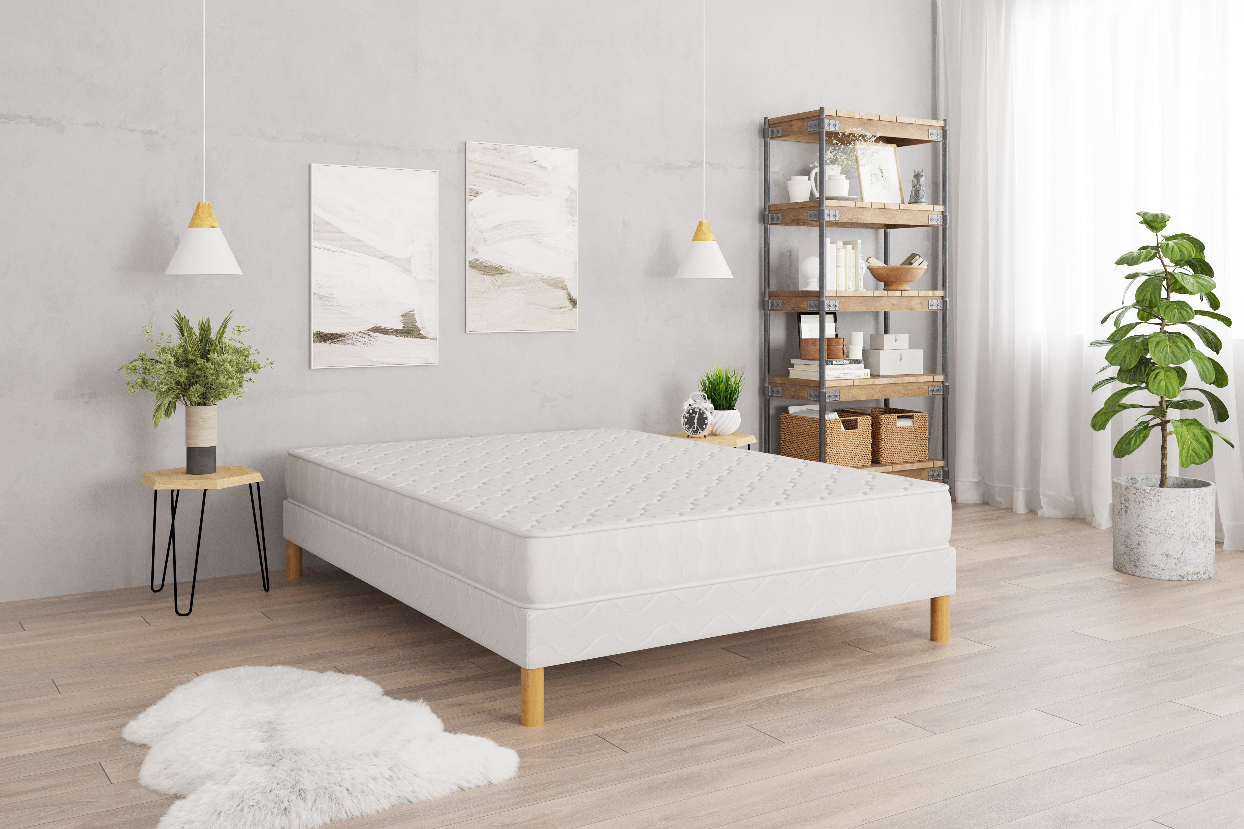 Ensemble CONFORT+ Sommier + Matelas Hauteur 17cm