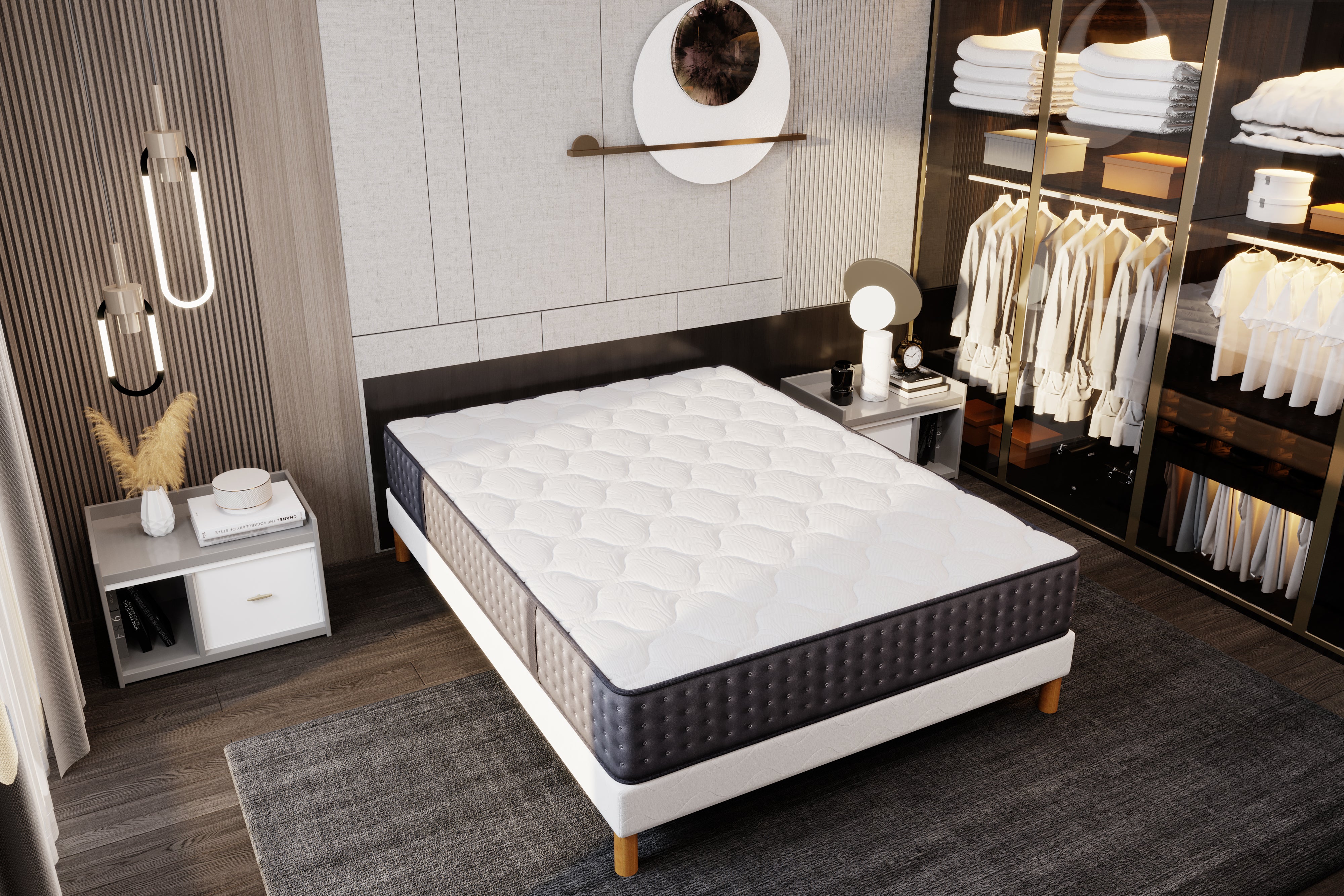 Ensemble COSMOS Sommier + Matelas Hauteur 26CM