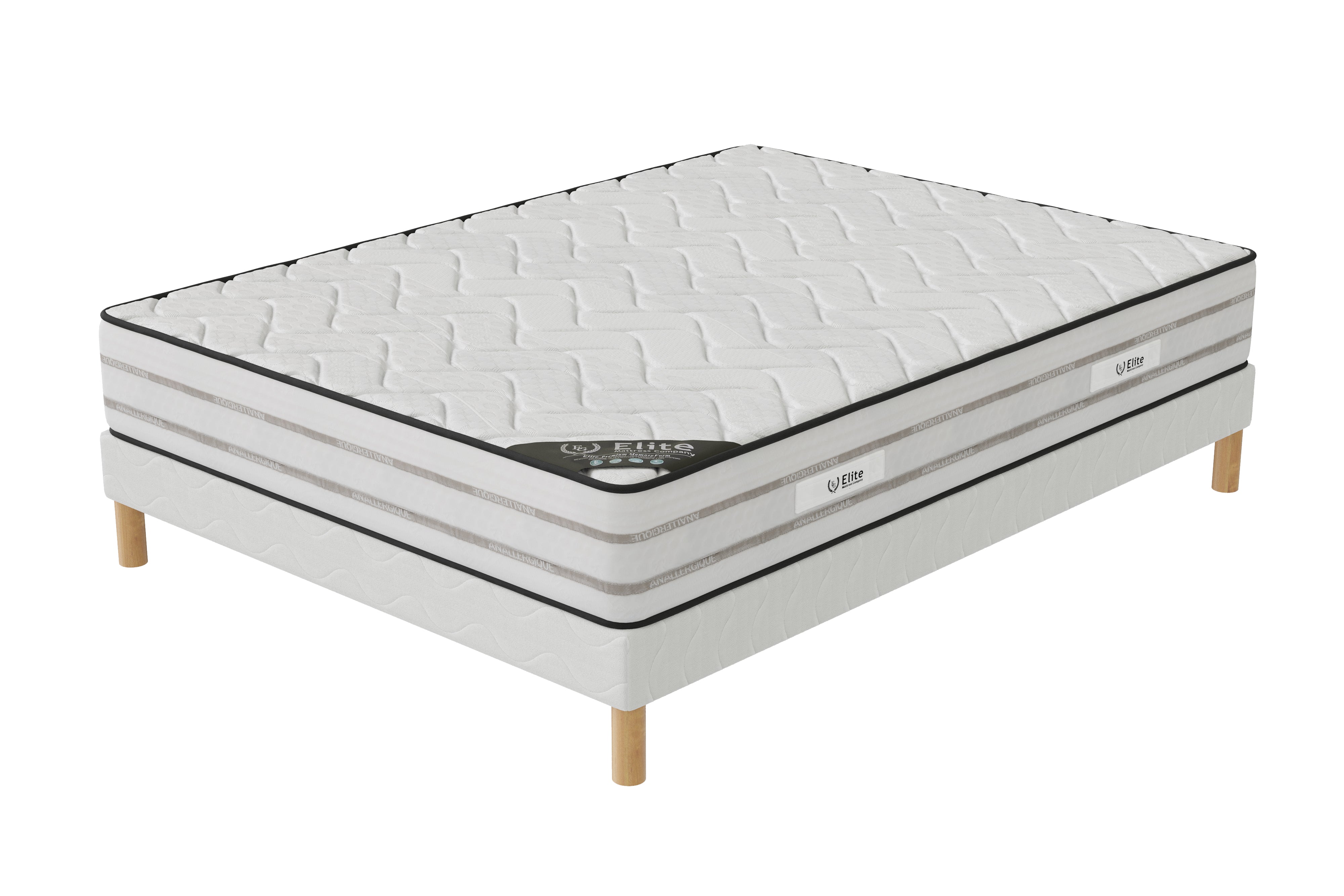 Ensemble MEMORYFOAM Sommier + Matelas Hauteur 25cm